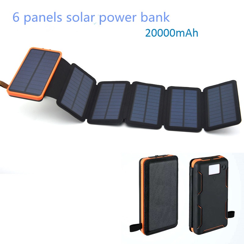 Solar Mat, 20000mAh Solar Charger Power Bank for Mobile Phones, Tablet PCs, Laptops and Other USB-Charged Devices, with 6 Solar Panels, Dual USB ports, LED Flashlight, Waterproof, Dustproof, and Shockproof.Device 