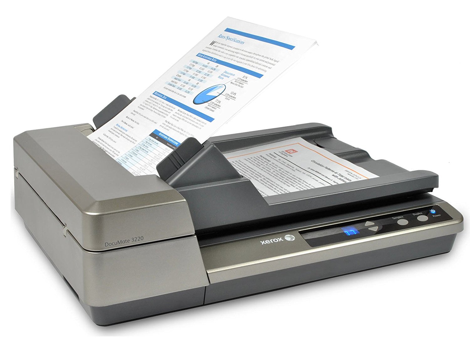 Xerox DocuMate 3220 Duplex Color Sheetfed and Flatbed Scanner