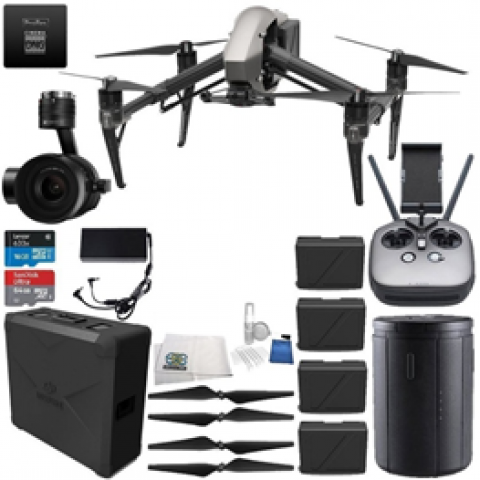 DJI Inspire 2 Quadcopter Premium Combo w/ Zenmuse X5S Camera & CinemaDNG & Apple ProRes Licenses Ultimate Bundle