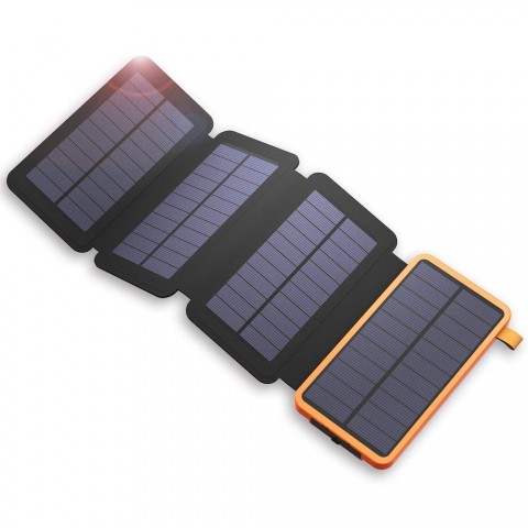 The Omni™ Ultimate Solar Mat, 20000mAh Solar Charger Power Bank for Mobile Phones, Tablet PCs, Laptops and Other USB-Charged Devices, with 4 Solar Panels, Dual USB ports, LED Flashlight, Waterproof, Dustproof, and Shockproof